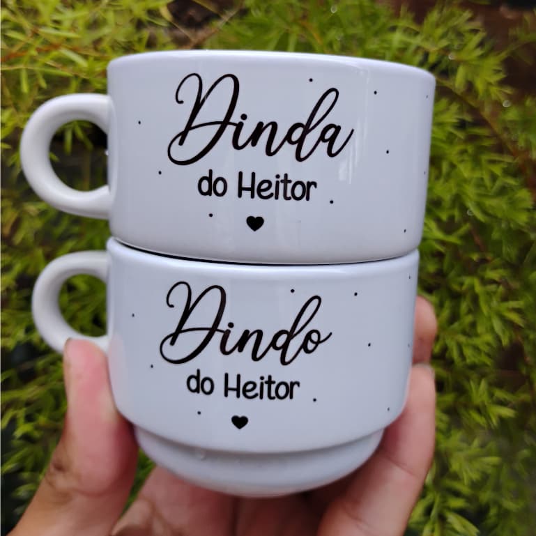 Xícara Personalizada Para Dindos Padrinhos E Madrinhas Pais dos noivos Minimalista Com Nome OU Frase 180ml