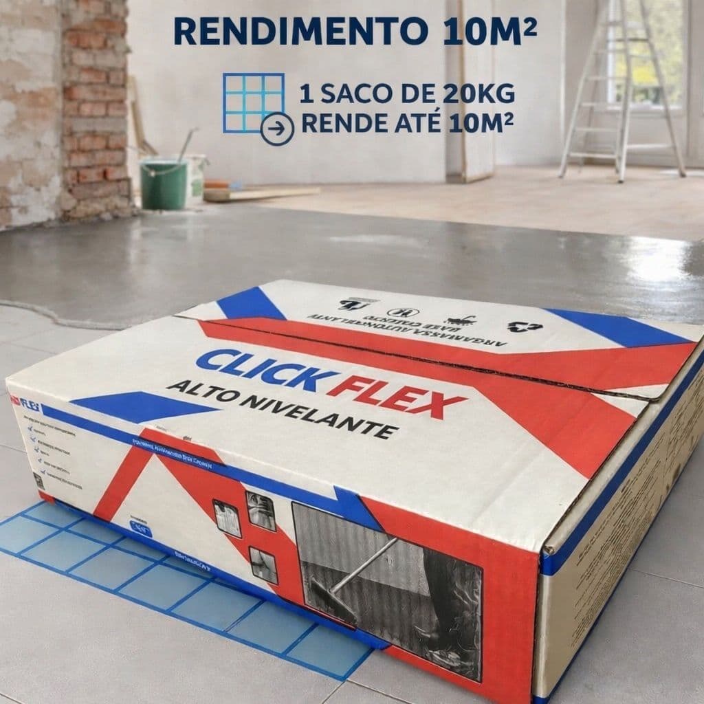 Cimento Autonivelante Regularizador De Superfície Click Flex 20kg Cinza