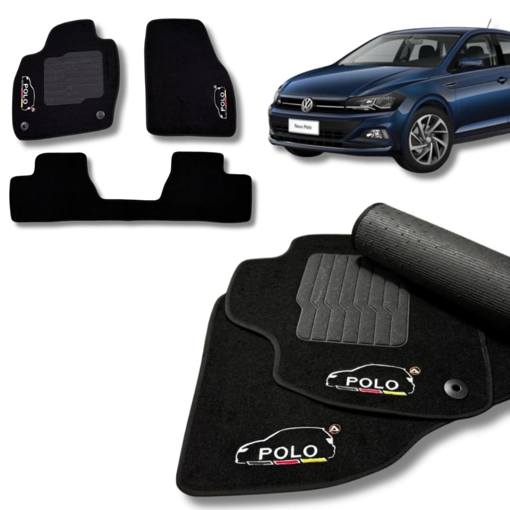 Tapete Carpete Polo 2018+ Personalizado Premium Preto