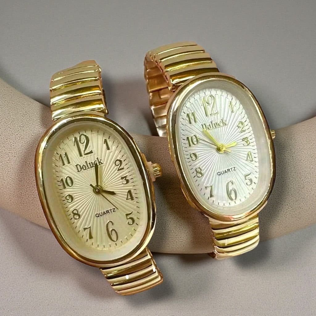 [OV01]Relógio Feminino Com Mostrador Oval-Design Inspiração Pulseira Elástico Feminina Quartz
