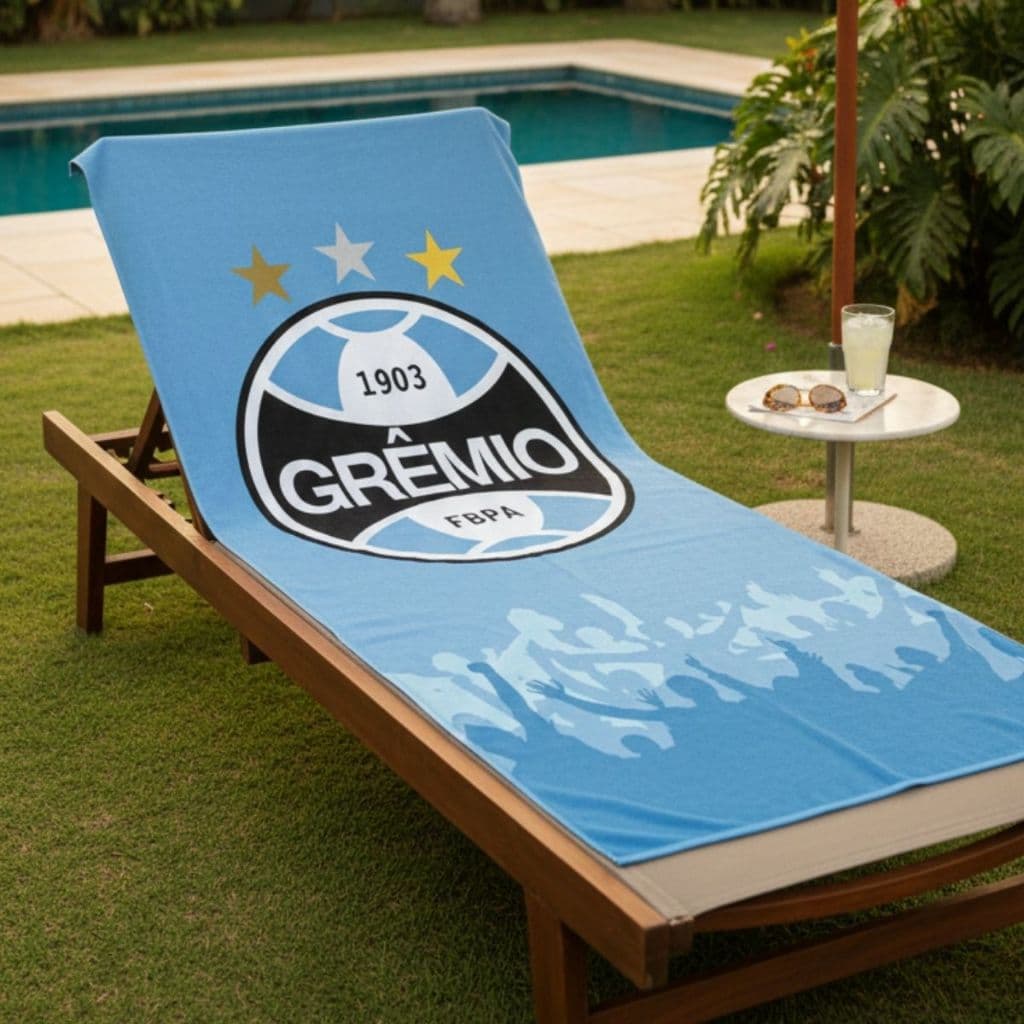 Toalha de Banho Aveludada Grêmio 70 cm x 1,40 m Lepper