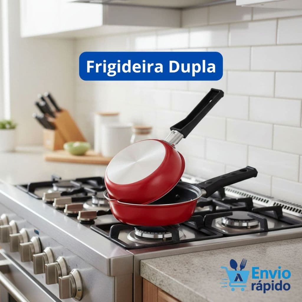 Frigideira Dupla Antiaderente para Hamburguer Omelete Panqueca 14 cm Alumínio Não Gruda Cozinha