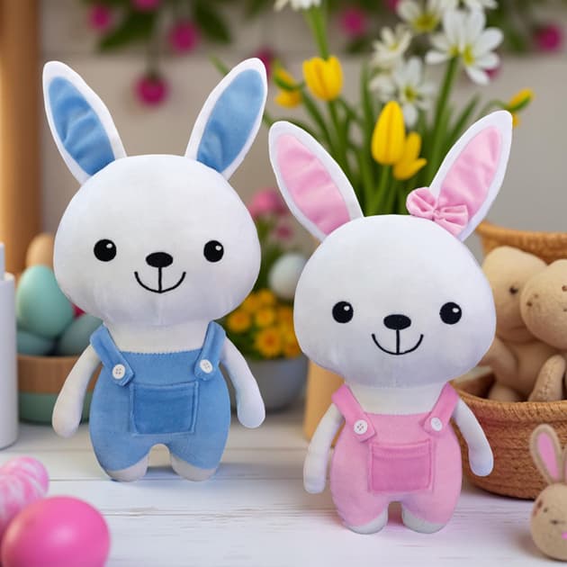 Pelúcia Coelhinho Plush 35cm Coelho da Páscoa Decoração para Cesta Ovo Chocolate Presente Toybrink
