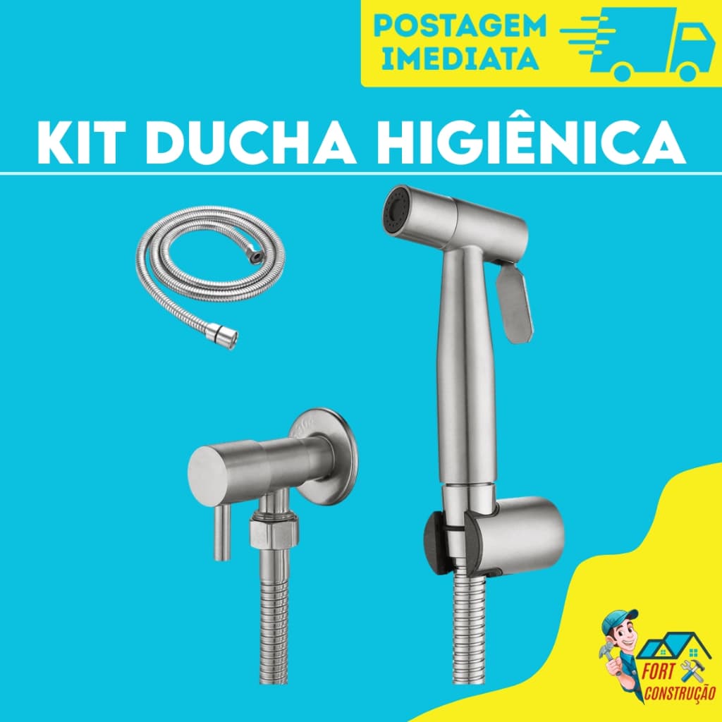 Kit de Ducha Higienica Para Banheiro 1.2m completa Luxo Metal inox nucleo da valvula
