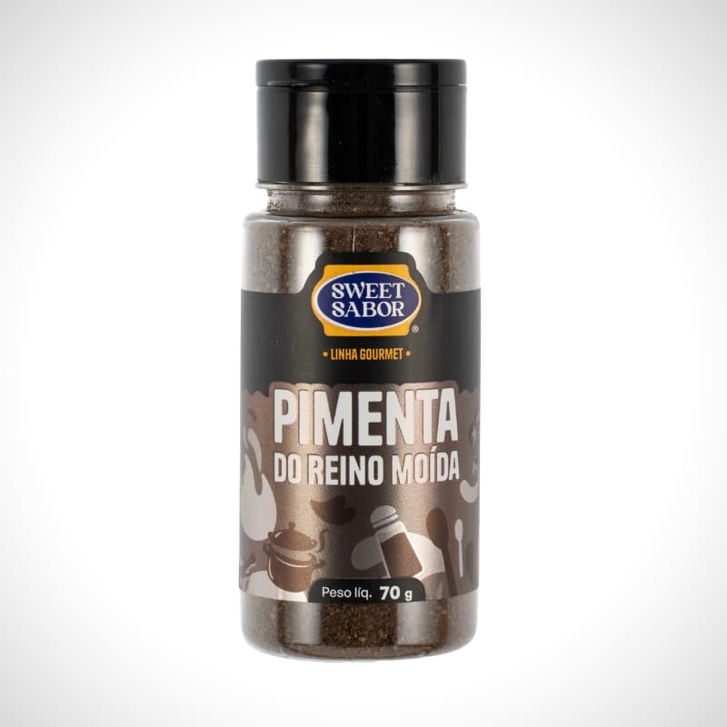 Pimenta-do-reino moída 70g Sweet Sabor - Tempero Pimenta do reino preta pó