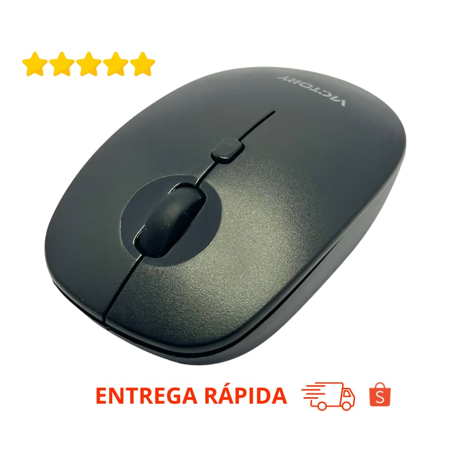 Mouse sem Fio Notebook e Pc Gamer Wireless 5.0 1600dpi  10 metros Design Ergonômico