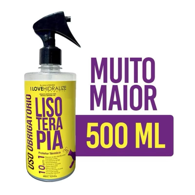 Protetor Térmico Hidralize Lisoterapia 10 em 1 500ml Anti Frizz Desembaraço Chapinha Secador