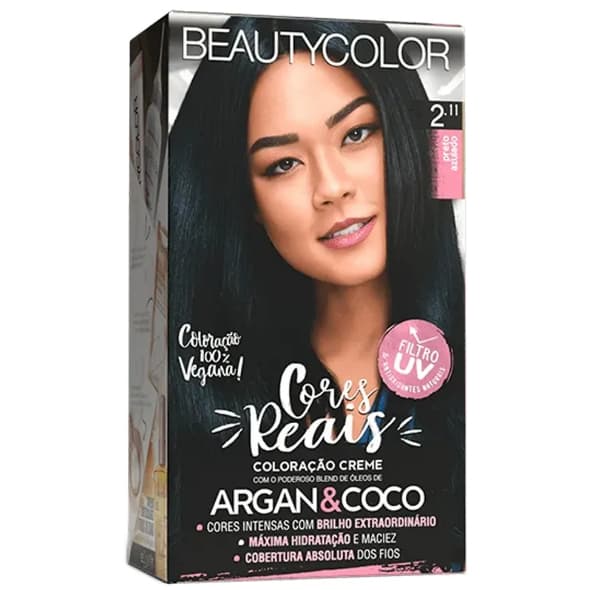 TINTA BEAUTY COLOR 2.11 PRETO AZULADO KIT 1UN