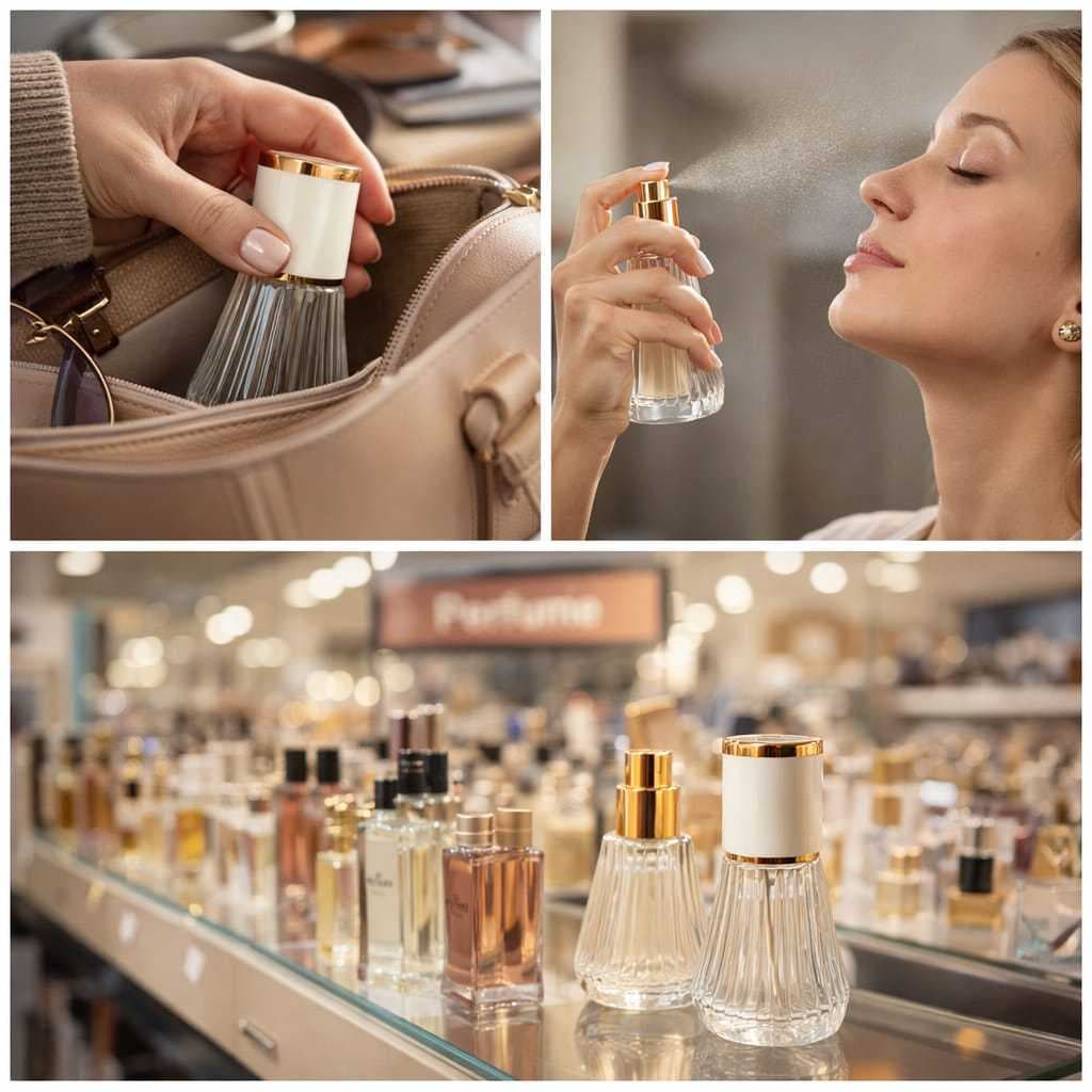 kit  frasco para perfume 30/50ml +1 porta perfume , Elegante e Recarregável