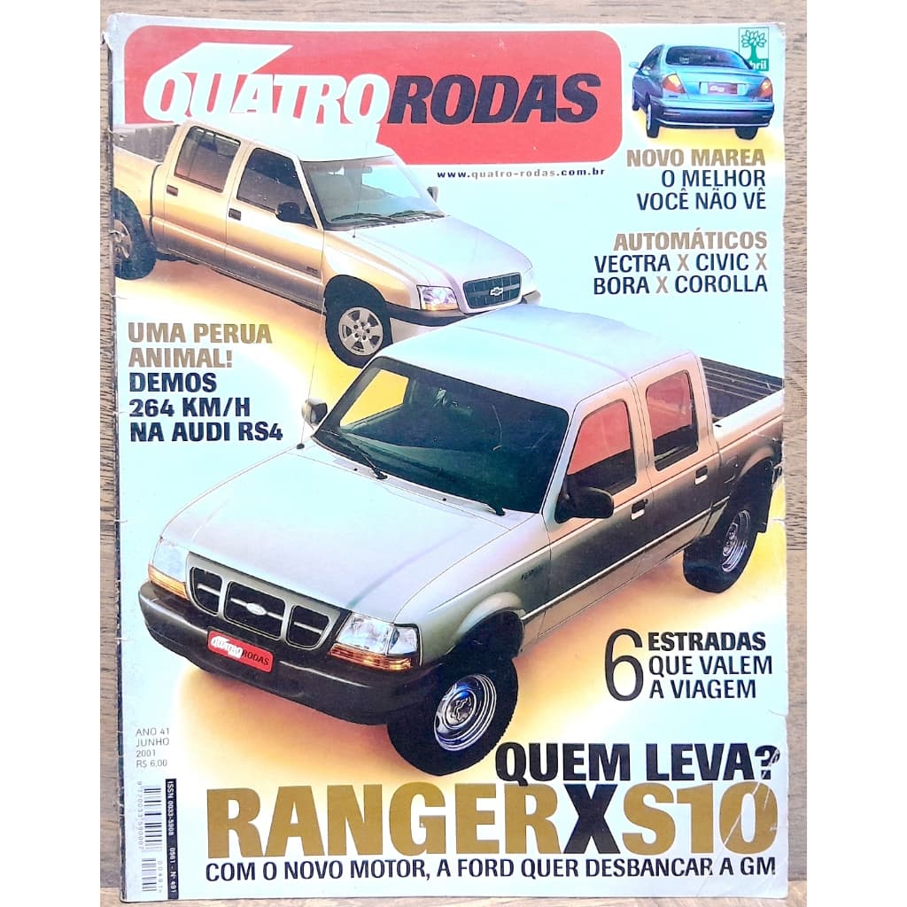 Revista Quatro Rodas 491 S10 Ranger Marea Civic Corolla Bora