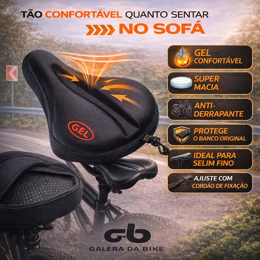 Capa De Selim Em Gel Para Bancos Largos Ergométrica Spinning