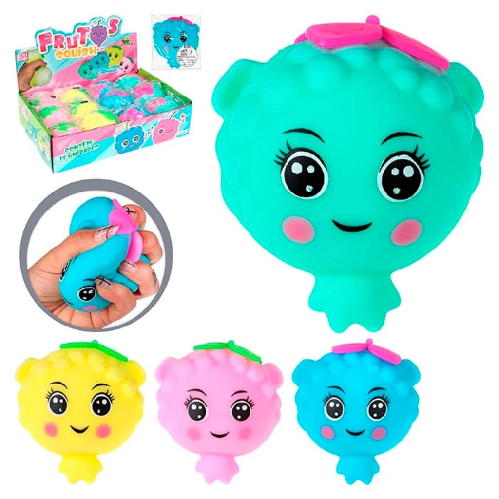 Kit Squishy Frutinhas Antiestresse Infantil Lembrancinha Colorida