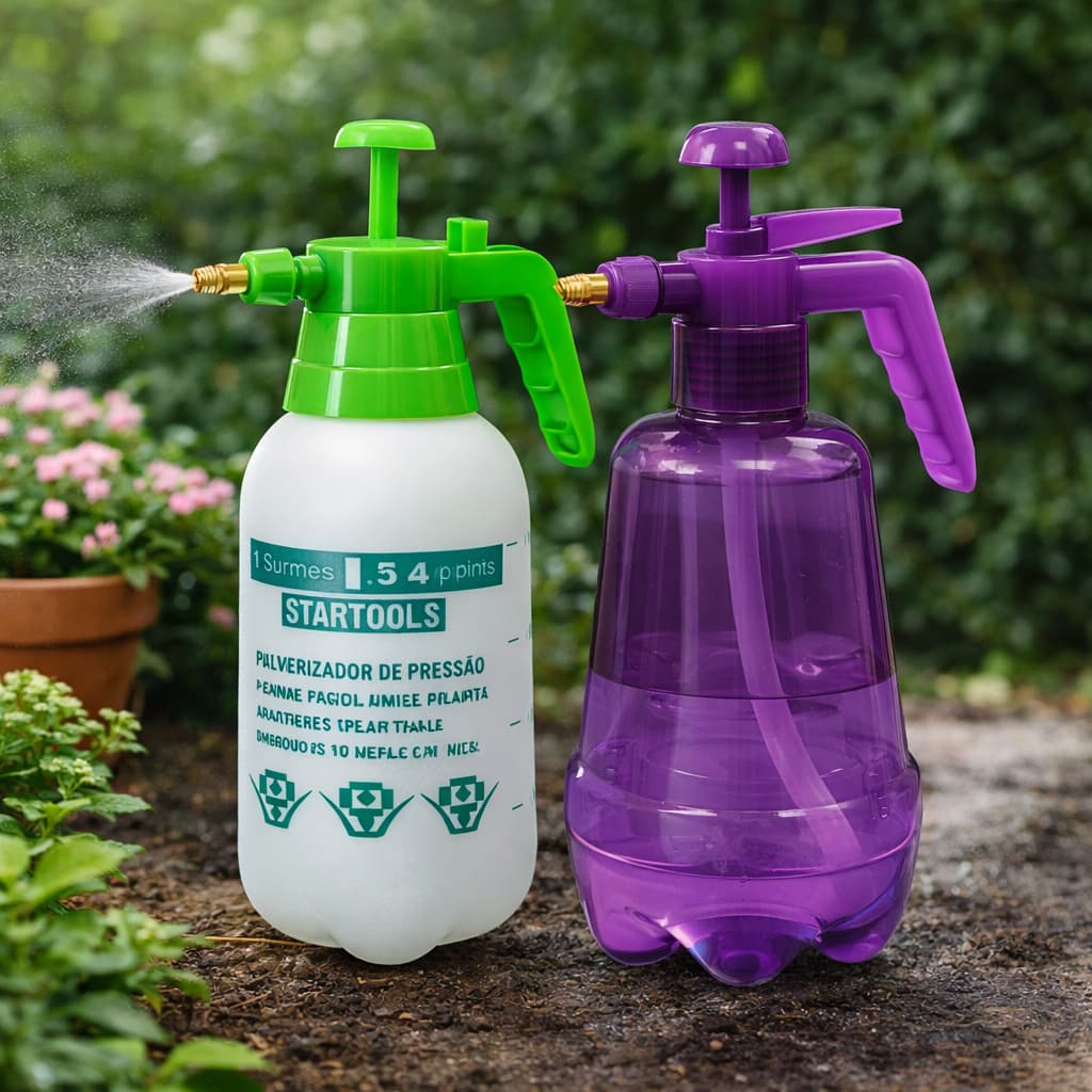Pulverizador Manual Compressao 1.5L ou 1.6L Borrifador Jardim Jardinagem Lavagem Carro Aplicador Produtos Limpeza