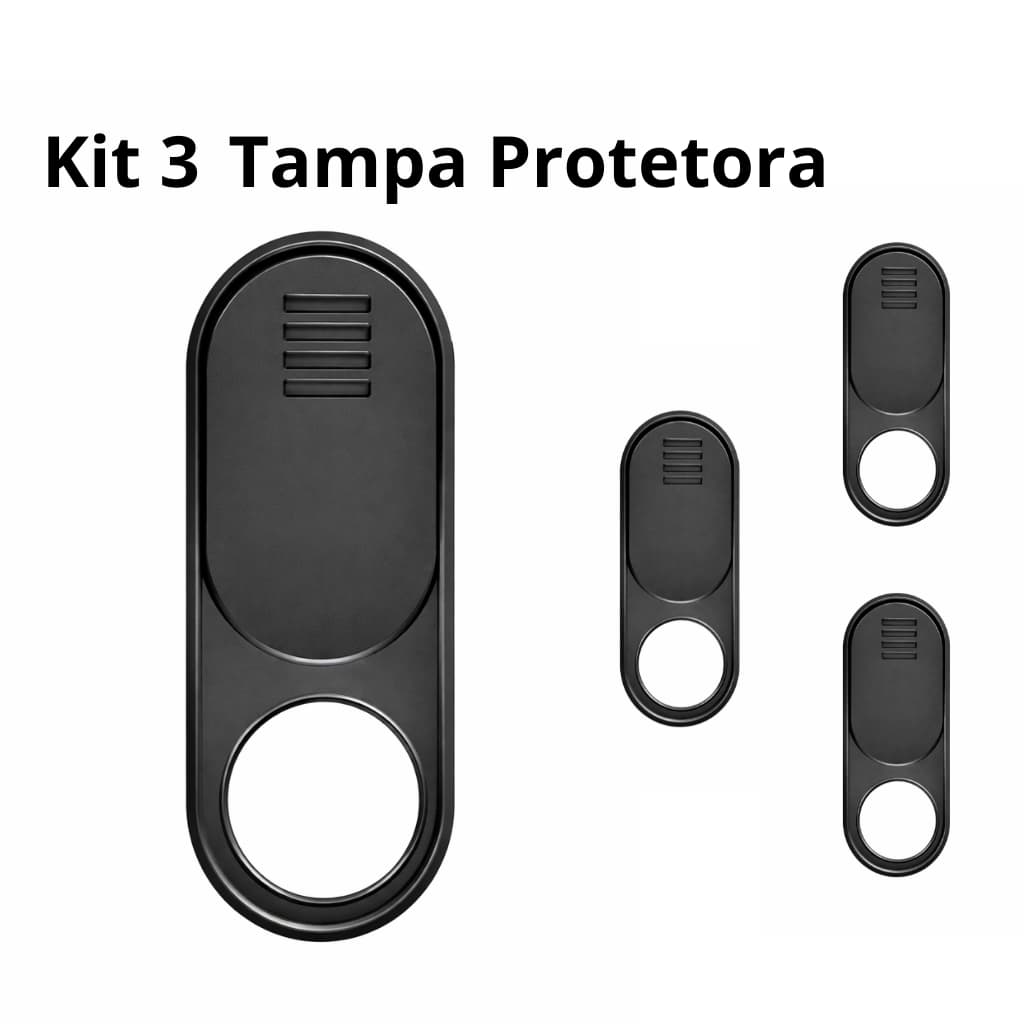 Kit 3 Webcam Cover Deslizante Anti Hacker para Celular PC Tablet