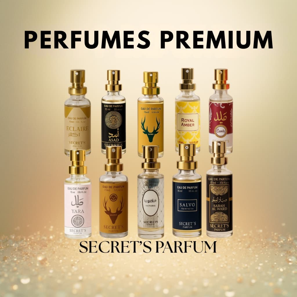 Perfumes Árabes Premium Secret’s 15ml - Luxo, Elegância, Alta Fixação, Longa Duração e Projeção