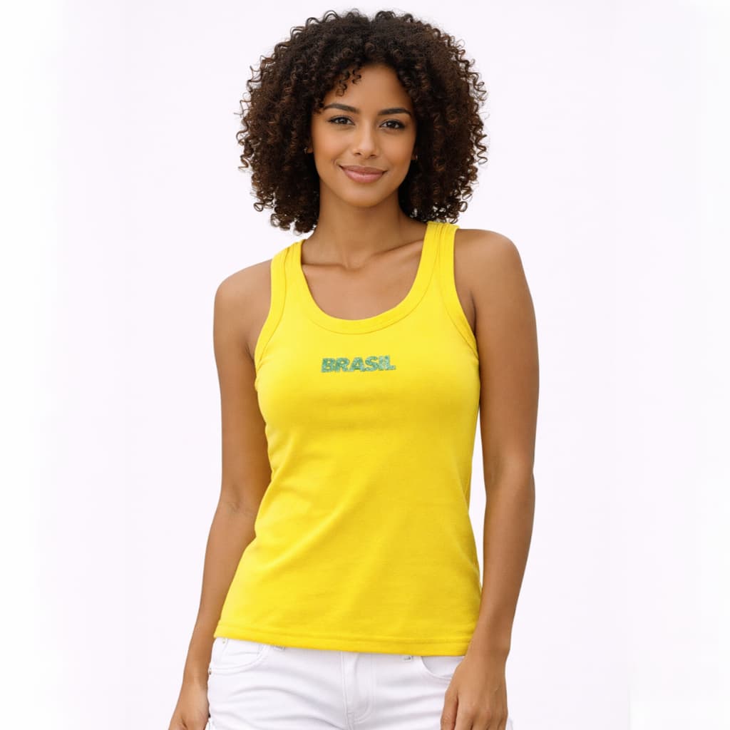 Regata Feminina Brasil Ribana Elastano Ajuste ao Corpo