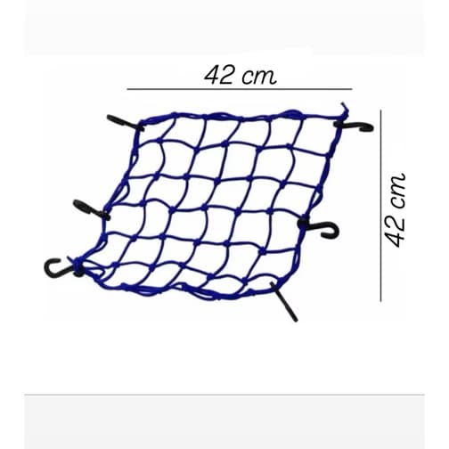 Redinha Elástica Aranha Capacete e Bagageiro de Moto  -  42x42cm Azul