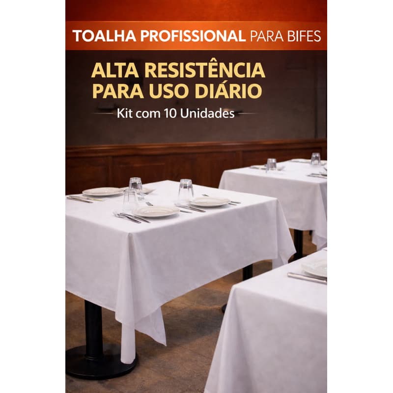 Kit Com 10 Toalhas De Mesa Bife E Festas 4/6 Lugares Tecido Oxford Várias Cores
