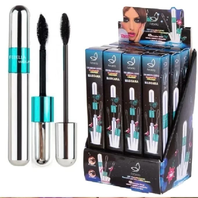 Máscara de cílios 2 em 1 Febella, volume, definição, alongamento, à prova d'água - Promoção