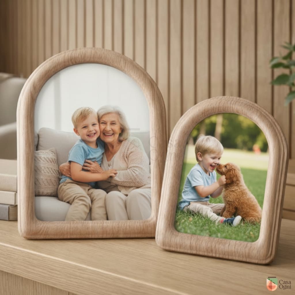 Porta Retratos MDF Moldura Arco Quadro Natural Foto 10x15cm ou 15x20cm Decoração de Mesa ou Parede