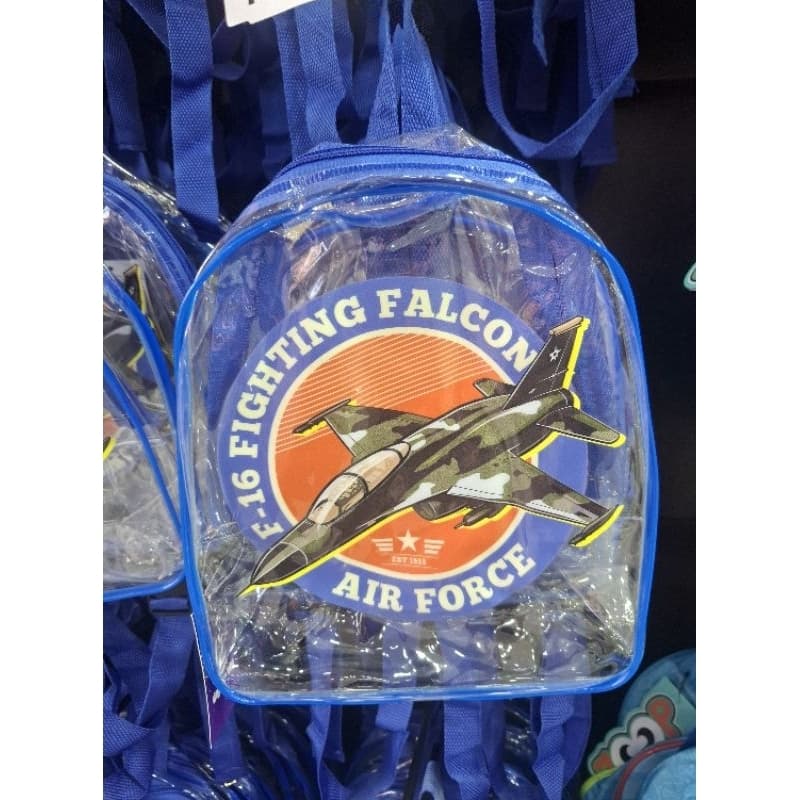 Mochila Transparente Meninos - Tema:  Avião ✈️  ou Carro 🚗