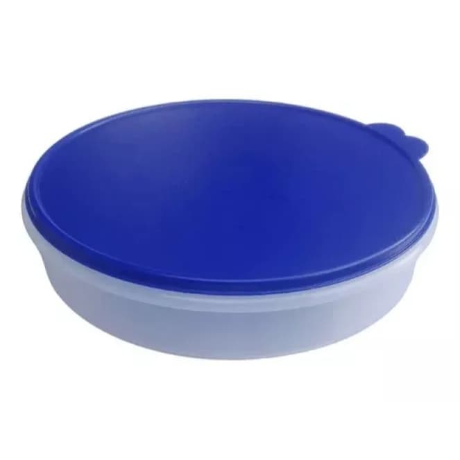 Tupperware Porta Tudo 4 Litros Tampa Azul Pote Bolo Doces Almoço Lanche Sobremesa