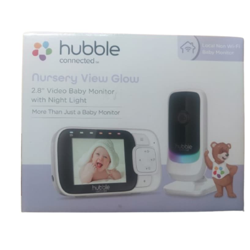 Babá Eletrônica Hubble Nursery View Glow Tela 2.8 Wi-fi Cor Branco