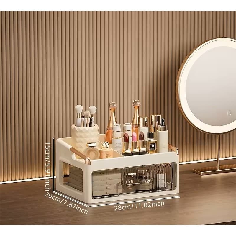 Organizador de Maquiagem Acrílico Luxo com Gaveta Porta Bijuterias Cosméticos Porta Objetos