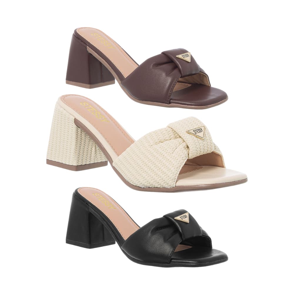 Tamanco Feminino Sandália Casual Confortável Salto Bloco Médio Leve Promoção Original