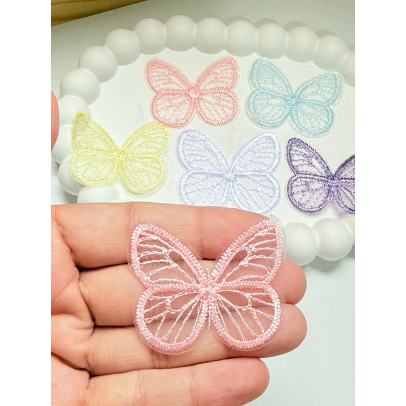 Borboleta de Organza Bordada, Borboleta Tecido   Envio Imediato