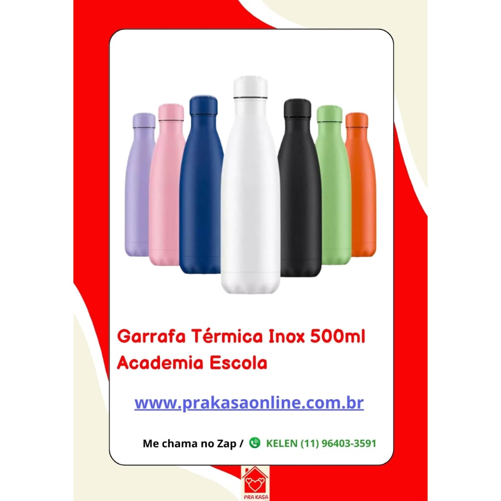 Garrafa Térmica Inox 500ml  Academia Escola