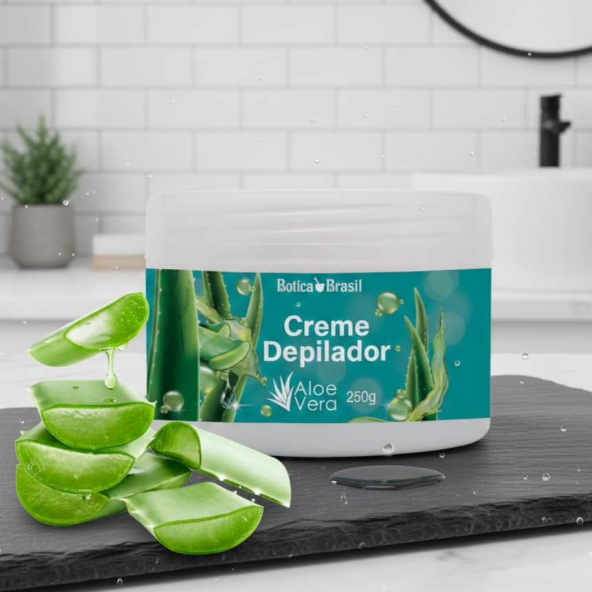 Creme depilador 250g - Creme Depilatório Aloe Vera - Depilação Botica Brasil Lucy's