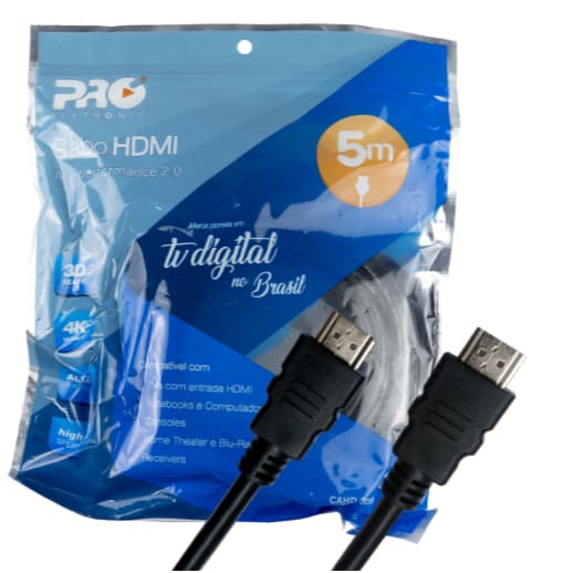 CABO HDMI 4K ULTRAHD 3D VERSAO 2.0 5M PROELETRONIC