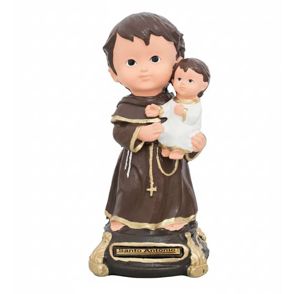 Imagem Infantil de Santo Antônio em Borracha Inquebrável - 15 cm Arte Sacra Imagem Católica Estatua