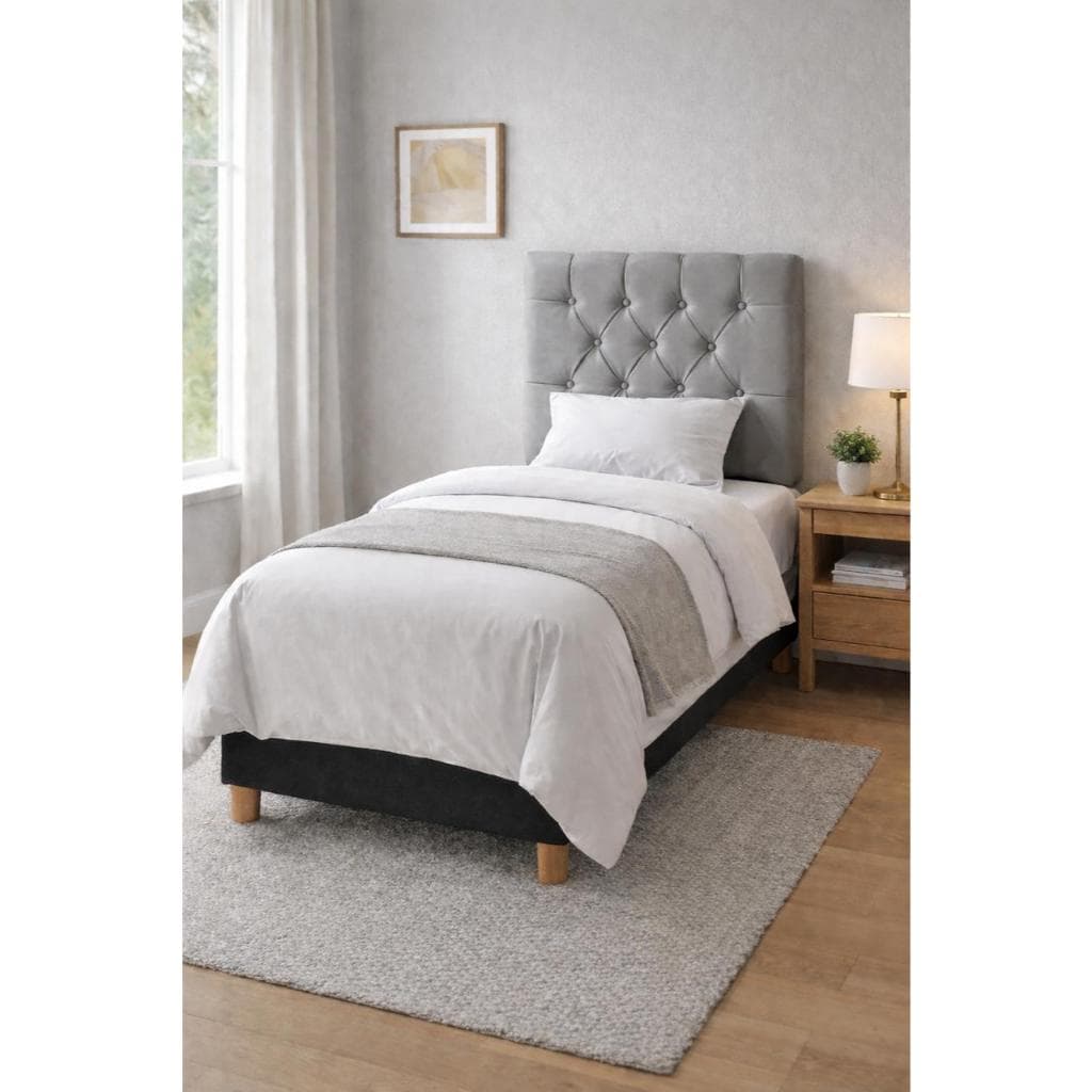 Cabeceira Cinza Capitonê 90 CM ADS DECOR - Solteiro