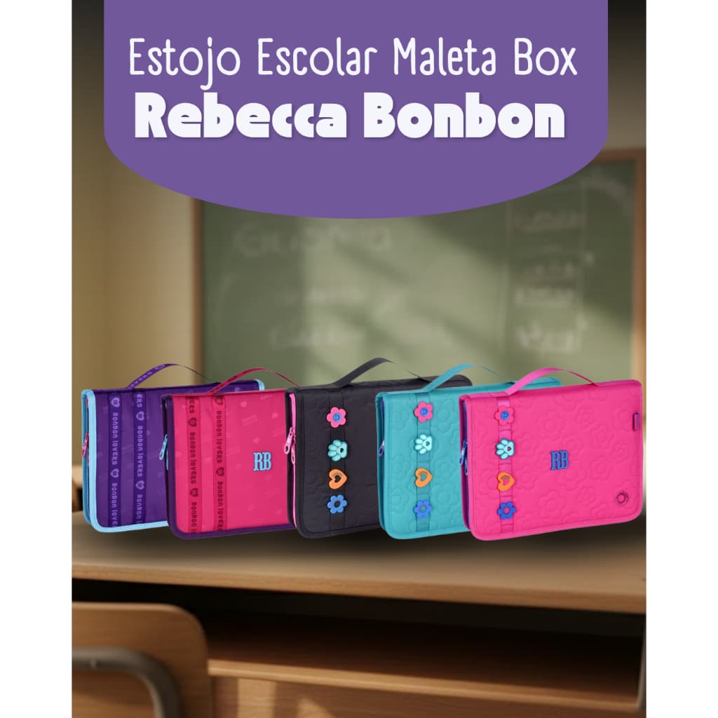 Estojo Escolar Maleta Box Rebecca Bonbon Original Clio- ESCOLHA O MODELO