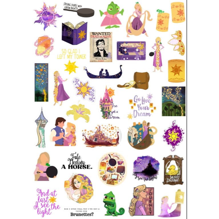 Adesivos Rapunzel Enrolados Disney Tangled