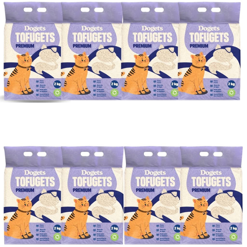 Areia Para Gato Tofu 2 kg Vegetal Higiênica Antiodor Areia Gato Premium Sanitária