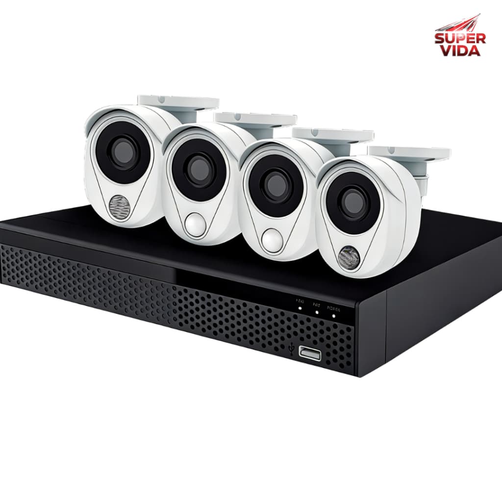 Kit DVR/NVR Multi Sensor Bitvision - 4 Câmeras, 1080p e H.265,Completo para Casa e Empresa
