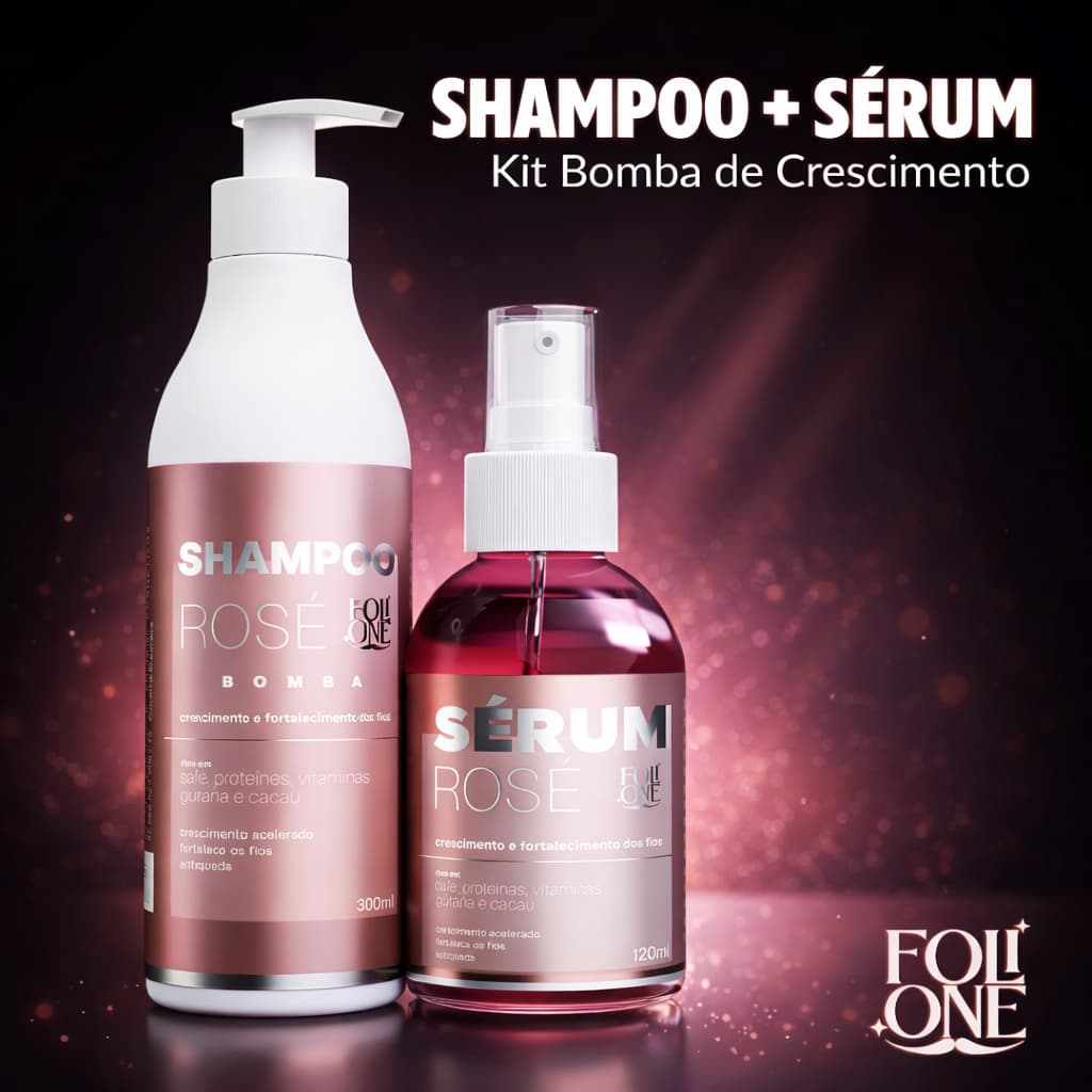 Kit Serum Capilar Crescimento De Cabelo + Shampoo Anti Queda Fortalecedor