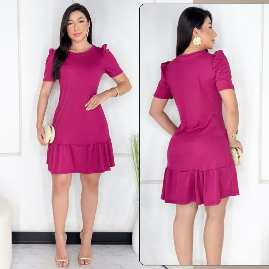 Vestido Feminino Malha Ribana Canelada Premium Manga Princesa Babado Confortável Estiloso Chic Soltinho