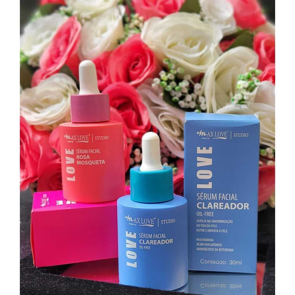 Kit Sérum Facial  Rosa Mosqueta + Sérum Facial Clareador Hidrata e Nutre e Clareia a Pele