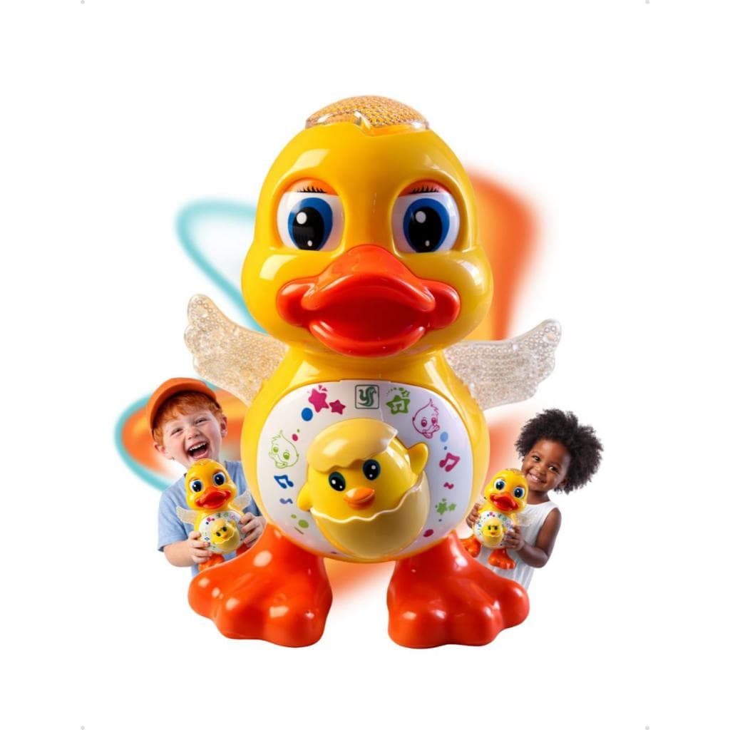 Brinquedo Pato Patinho Dançante Musical Dança, Anda, Mexe, com Luz E Som ou Caranguejo