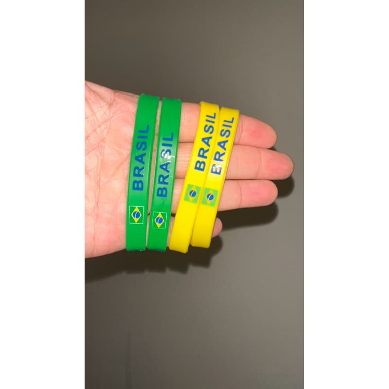 Pulseira Silicone Bandeira do Brasil Kit 2 ou 4 Verde e Amarelo – Mostre Seu Orgulho Brasileiro