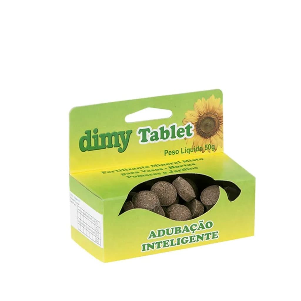Dimy Fertilizante Tablet 50g Adubação Inteligente para Vasos Jardins Hortas e Pomares