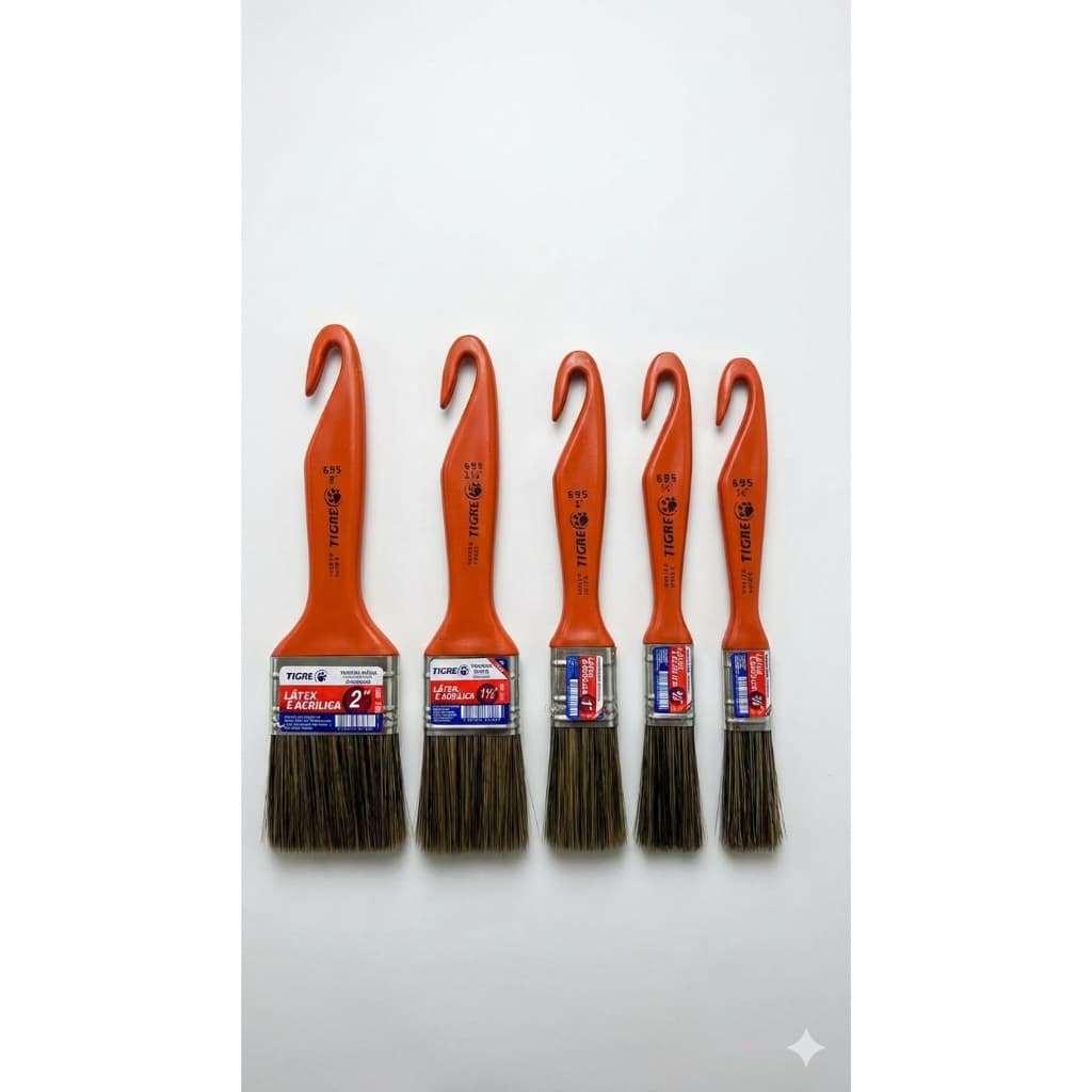 Kit De Trincha Tigre 5unid Pincel Para Pintor Pintura Casa