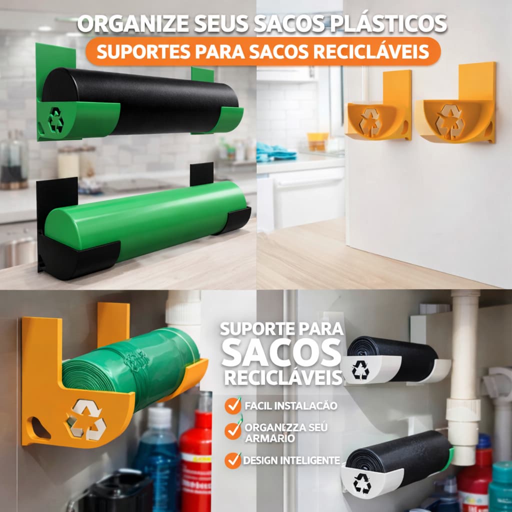 Puxa Saco Suporte Dispenser Adesivo Sacos De Lixo