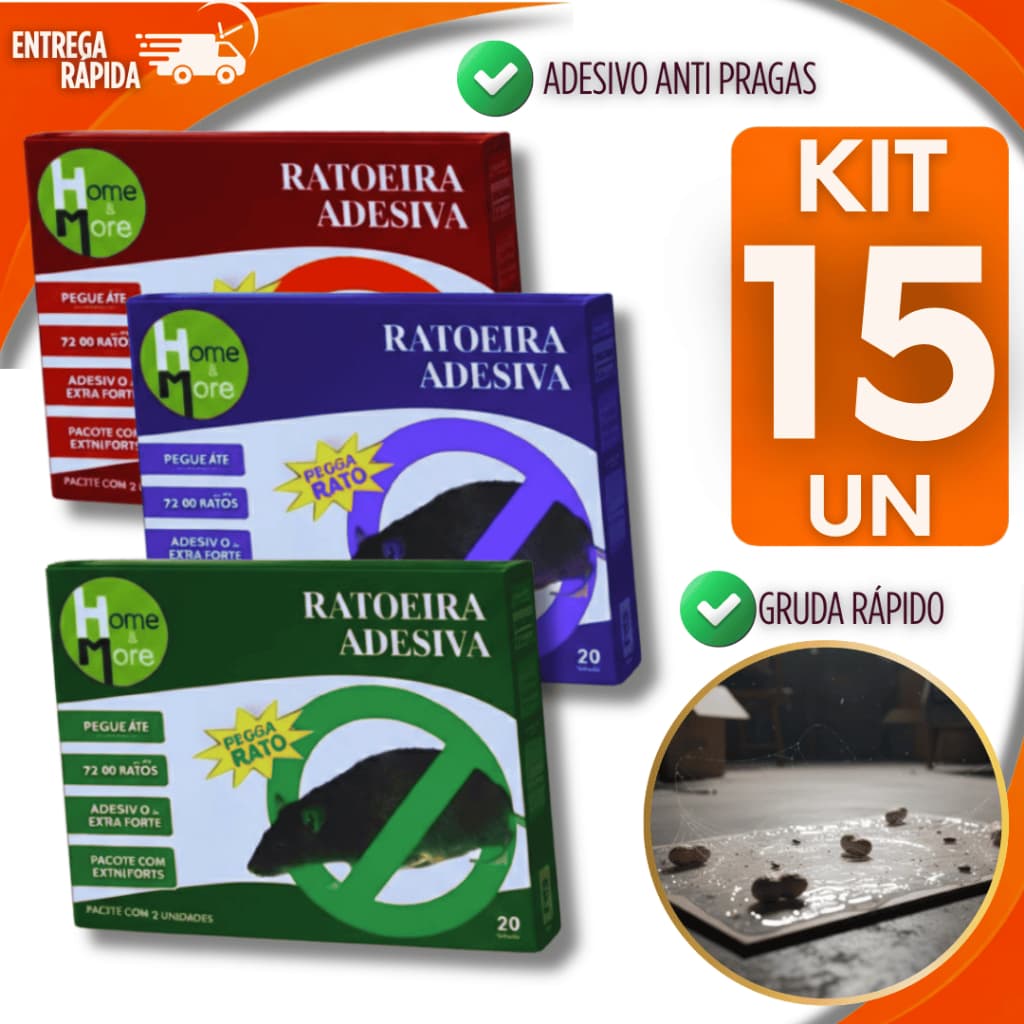 Kit Adesivos Placas com Super Cola para Controle de Pragas e Insetos Praticidade