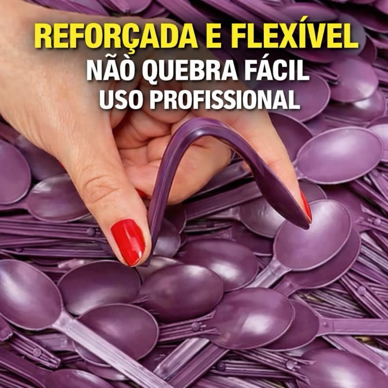 Colher Descartavel Reforçada para AçaÍ, Sorvete e Festas - 500 e 1000 Unidades