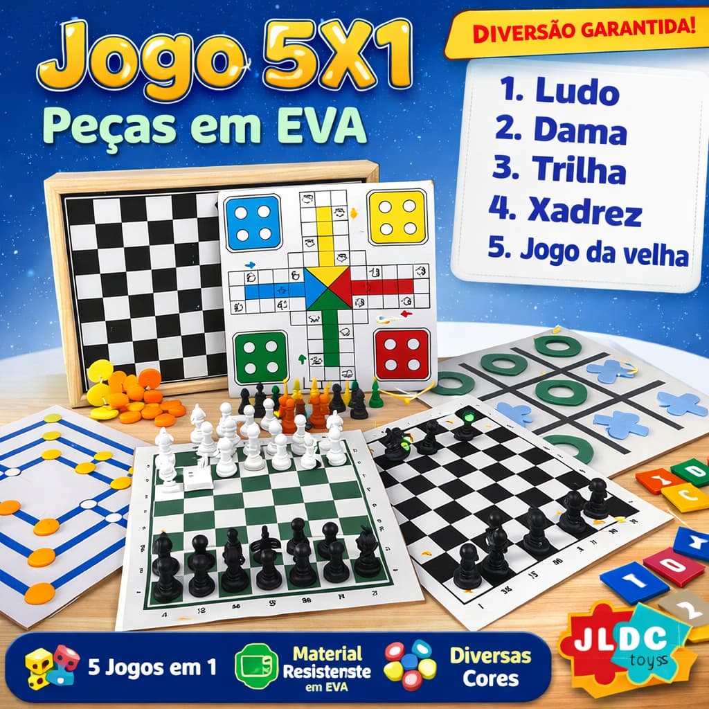 Jogos tabuleiro Dama, Jogo Da Velha, Ludo, Trilha, Xadrez Jogo de Tabuleiro Jogos de Mesa